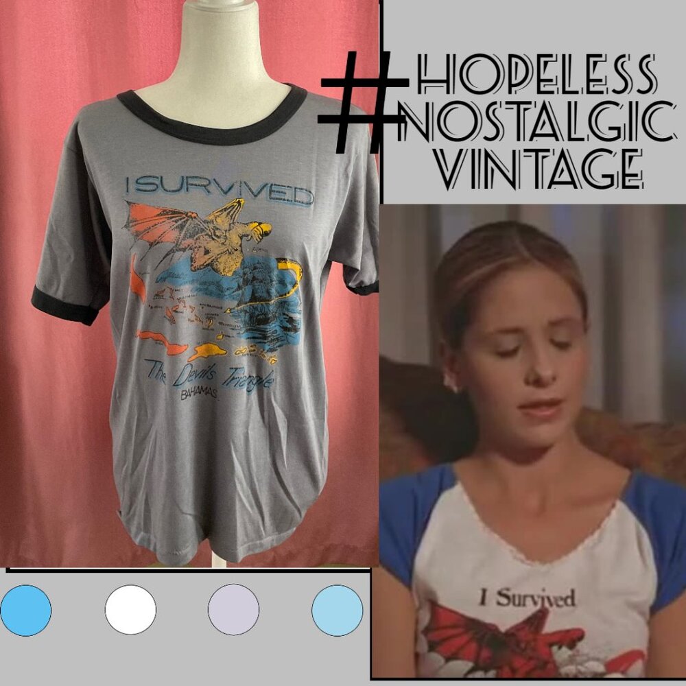 Vintage "I Survived The Devil's Triangle" T Shirt ASO Buffy Summers